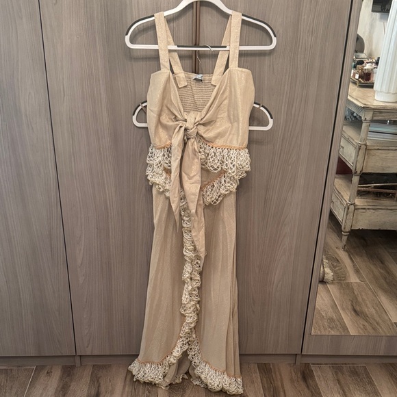 My Beachy Side Dresses & Skirts - Boho Cream Lace Maxi Skirt & Top